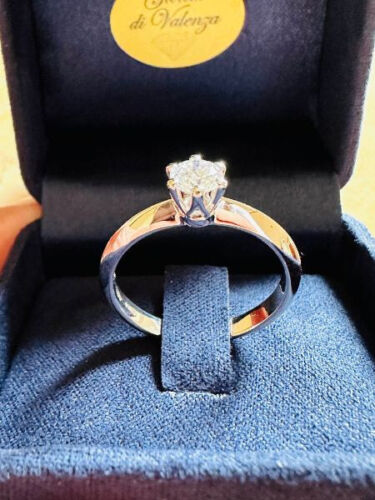 SOLITARIO IN ORO B.18K CON DIAMANTE CT. 0,60 "D" COLOR in vendita - foto 5