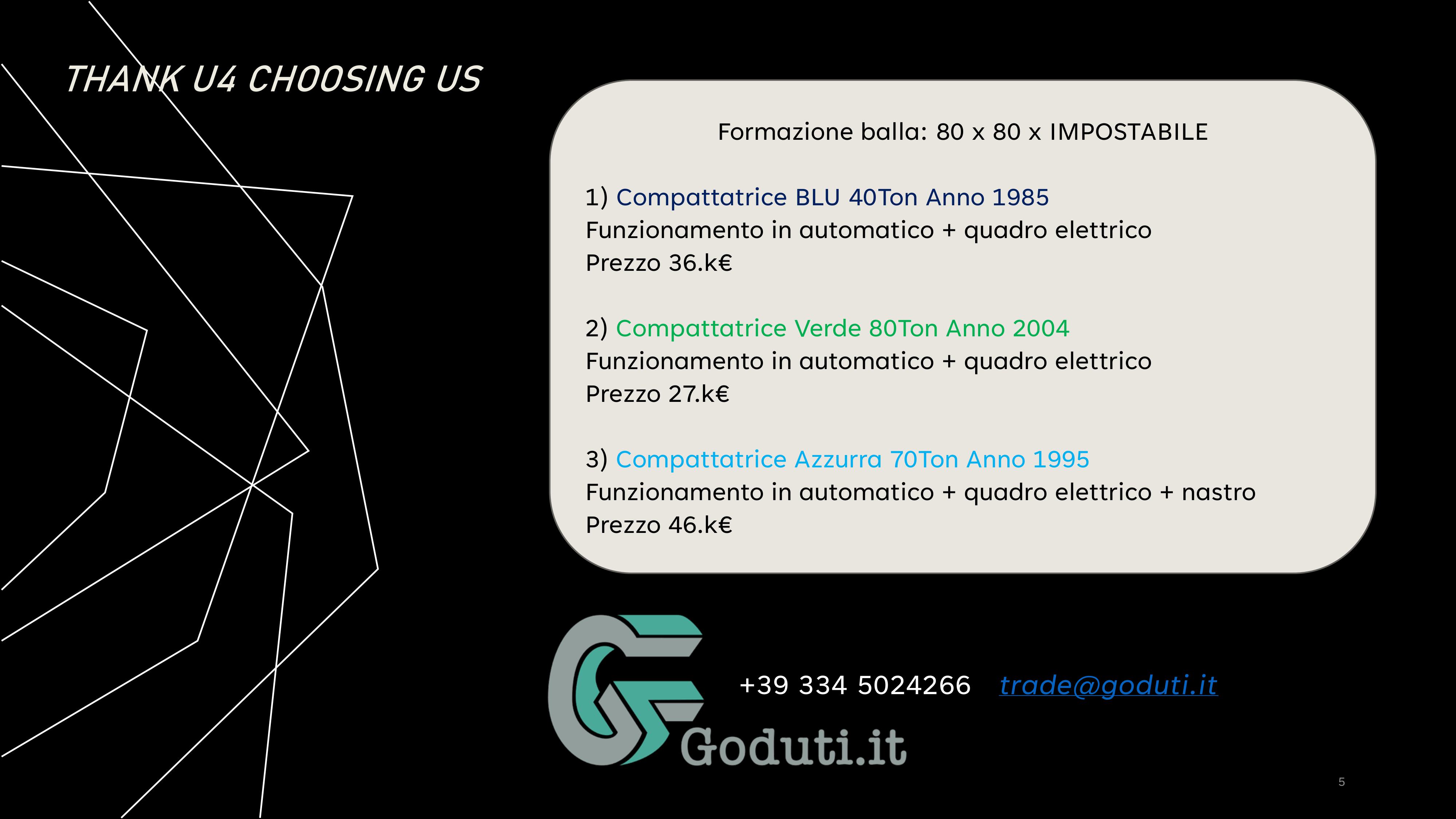 Compattatori per carta (n°03 unità) in vendita - foto 5