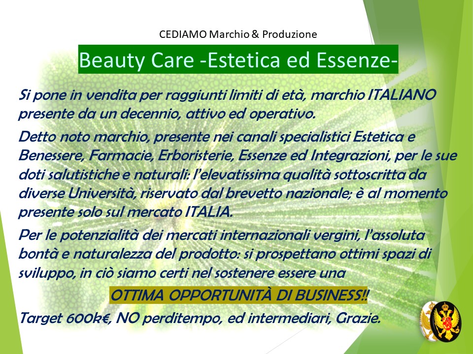 Beauty Care Brand and Production - Marchio & Produzione in vendita - foto 1