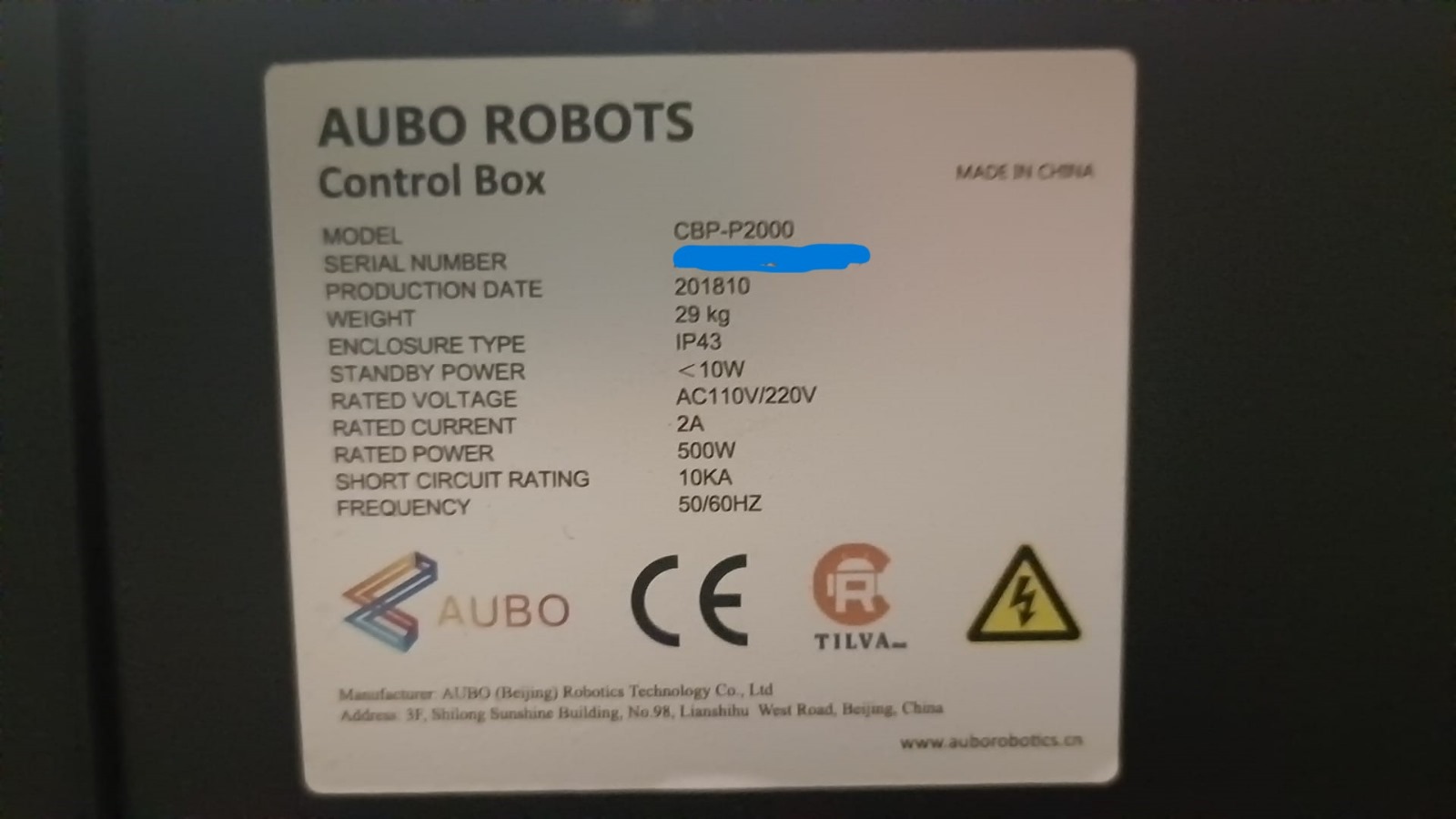 Robot collaborativo 10kg AUBO-i10 Targa in vendita - foto 4