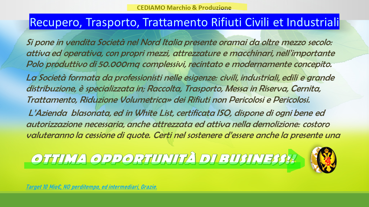 Recupero Trasporto Trattamento Rifiuti  in vendita - foto 2