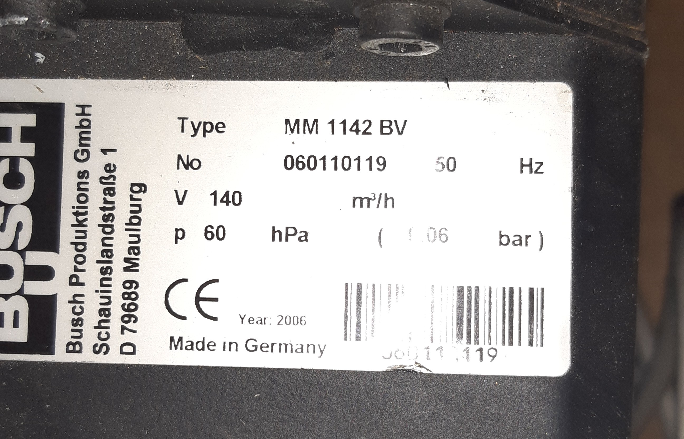 Pompa per vuoto Busch MINK MM 1142 BV nuova imballata in vendita - foto 2