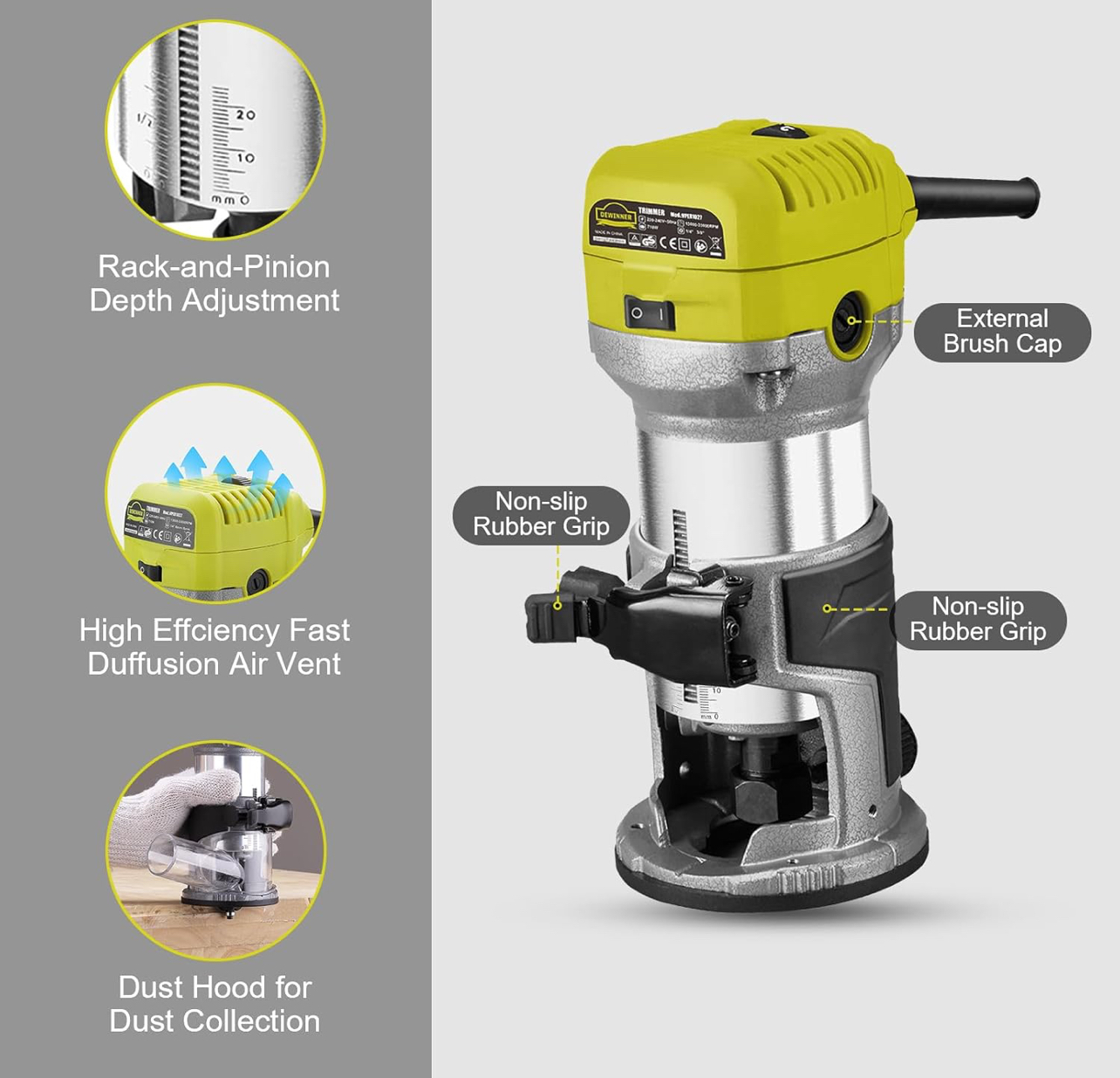 Fresatrice Rifilatore, DEWINNER Router di legno in vendita - foto 6