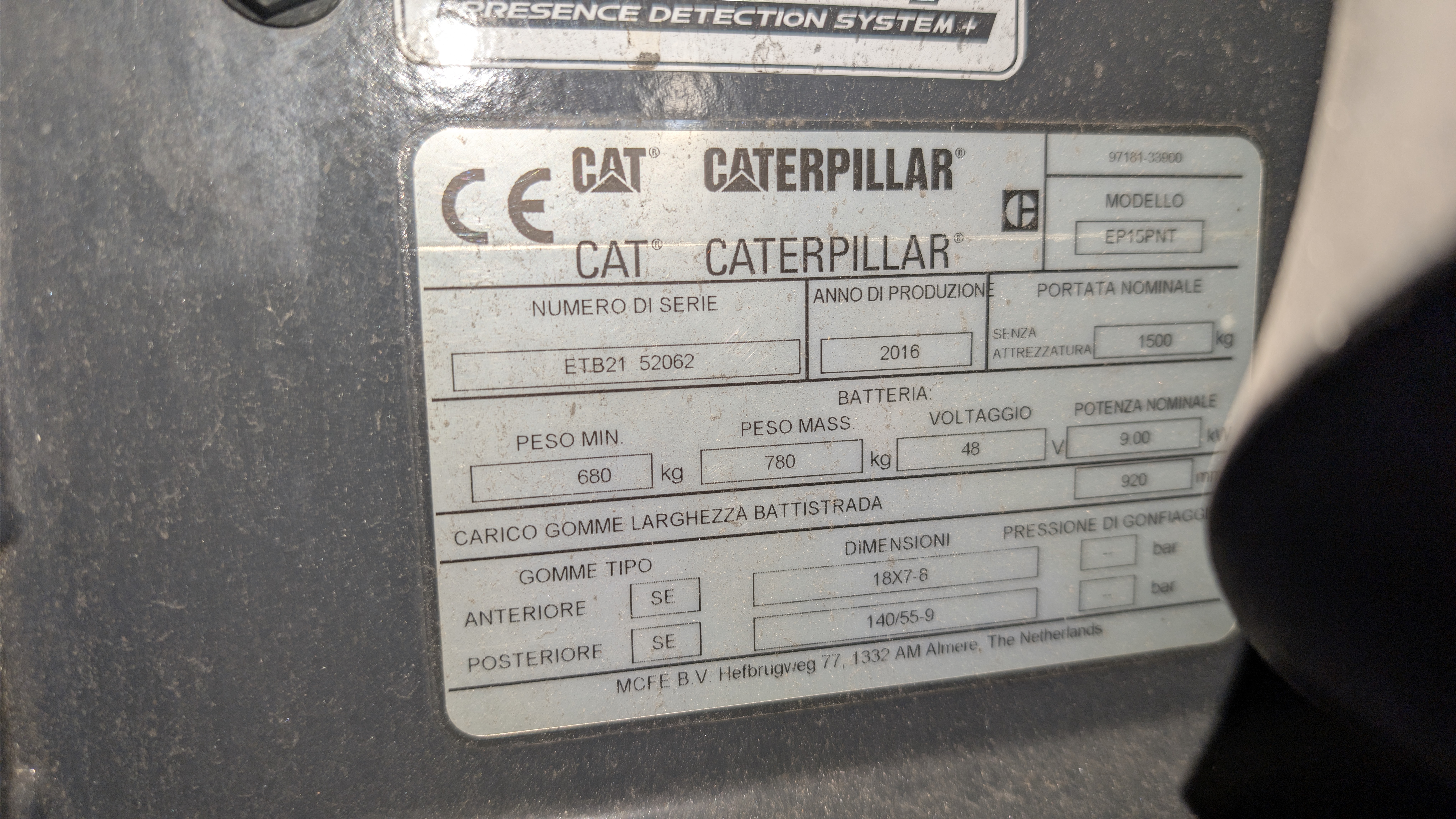 Carrello elevatore CAT Caterpillar EP15PNT in vendita - foto 4
