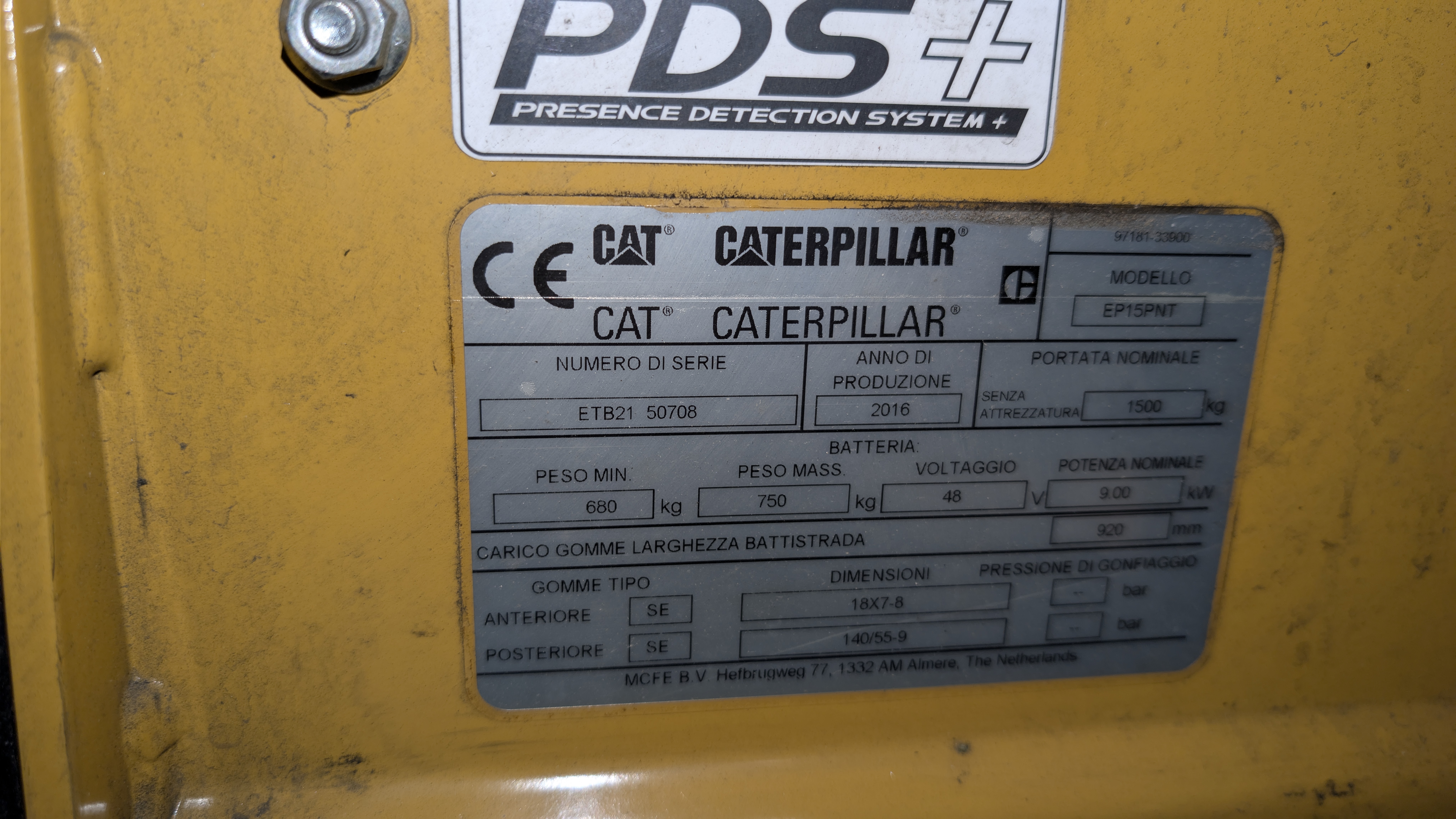 Carrello elevatore CAT Caterpillar EP15PNT. in vendita - foto 3
